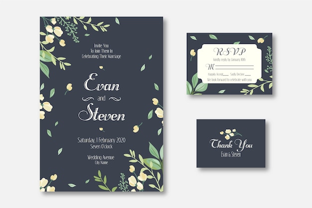 Elegant wedding invitation template