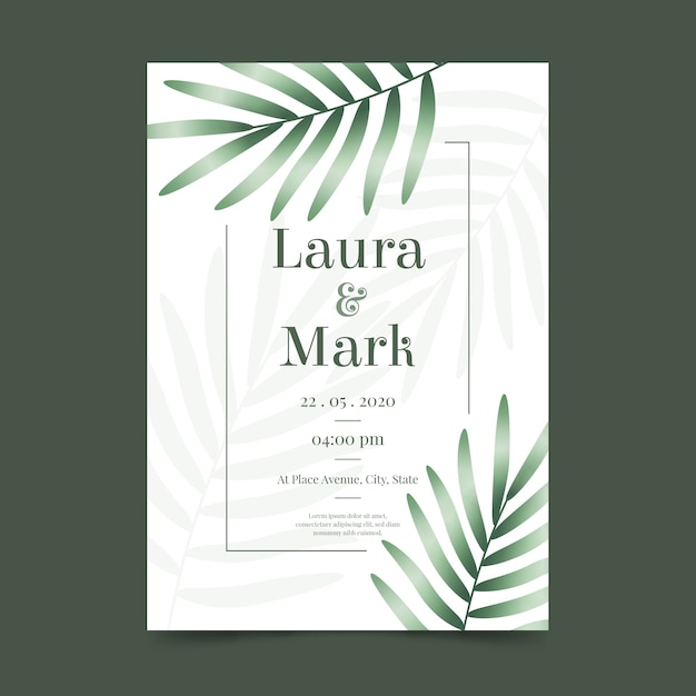 Elegant wedding invitation template