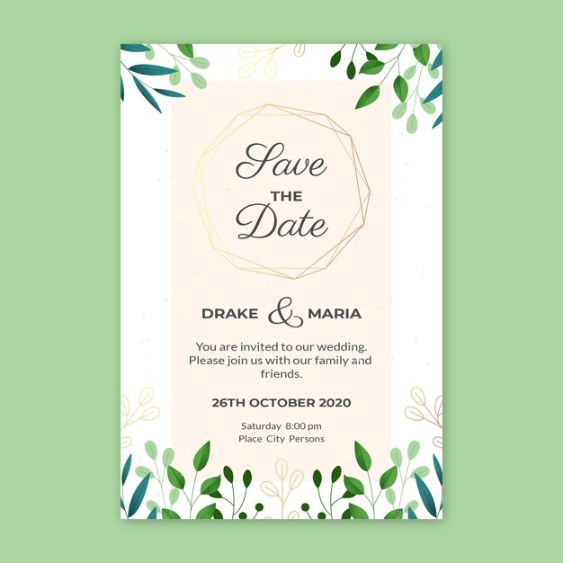 Elegant wedding invitation template