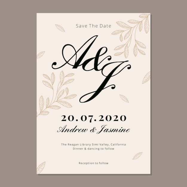 Elegant wedding invitation template