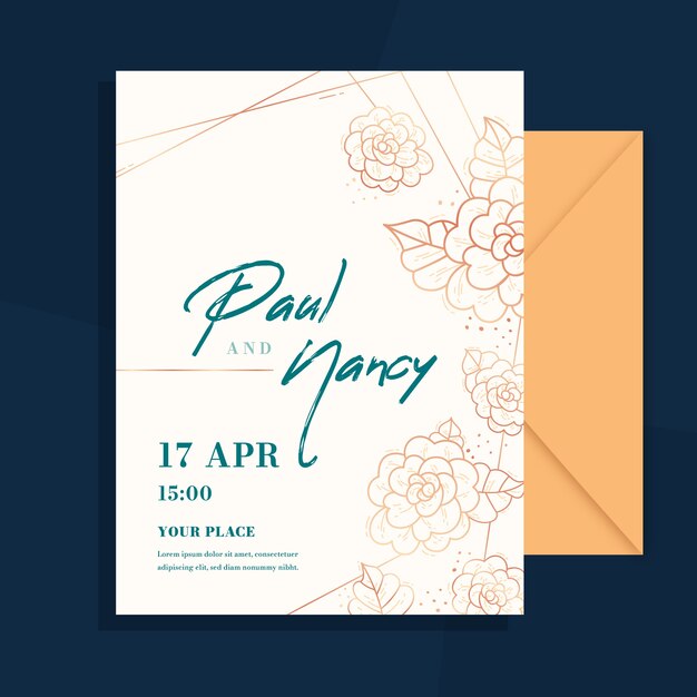 Elegant wedding invitation template