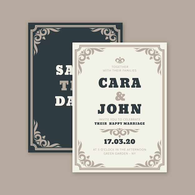 Free vector elegant wedding invitation theme