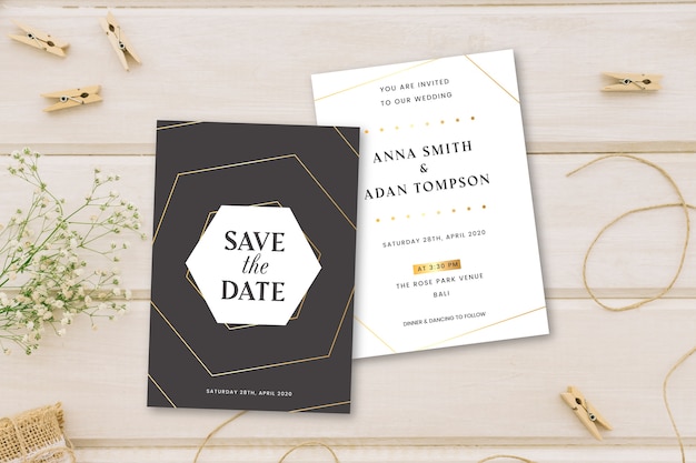 Free vector elegant wedding invitation theme