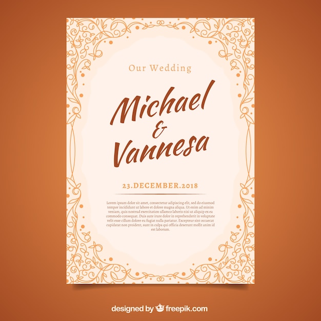 Free vector elegant wedding invitation