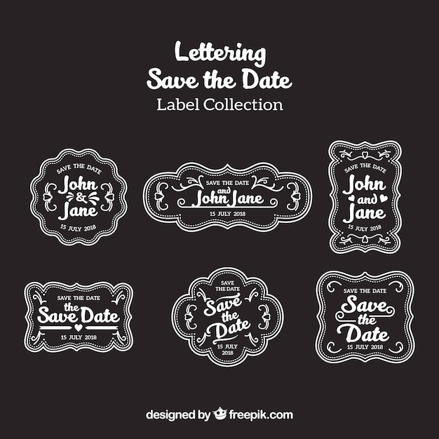 Elegant wedding label collection