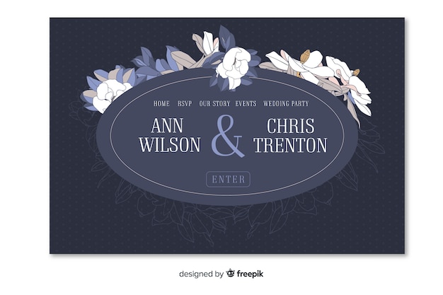 Elegant wedding landing page template