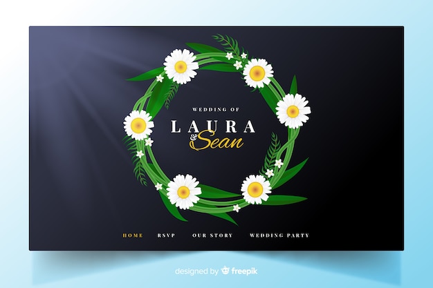 Free vector elegant wedding landing page template