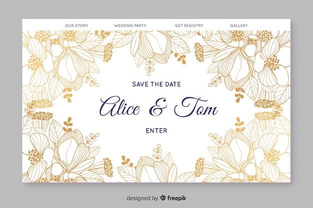 Elegant wedding landing page template