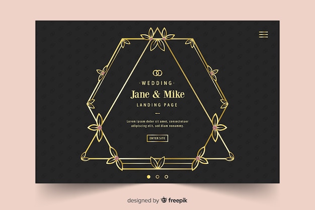 Elegant wedding landing page