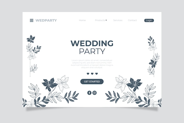 Elegant wedding landing page