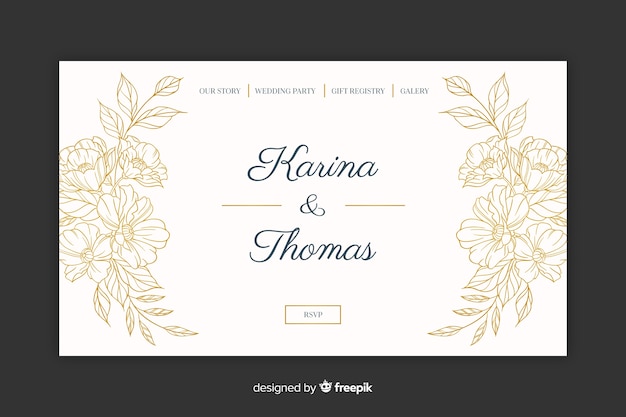 Elegant wedding landing page