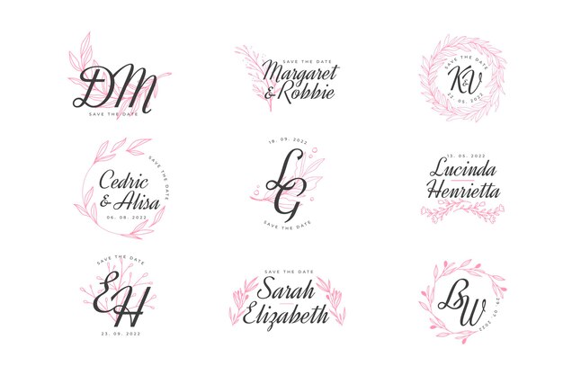 Elegant wedding monogram pack