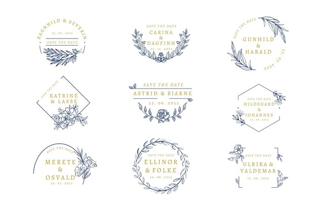 Elegant wedding monogram pack