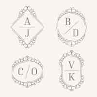 Free vector elegant wedding monograms