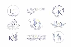 Free vector elegant wedding monograms