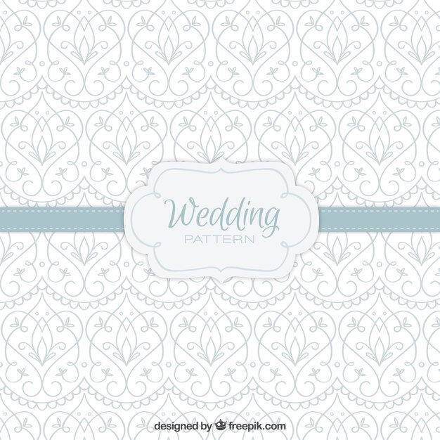 Free Vector elegant wedding patterm with hand drawn decoration 
