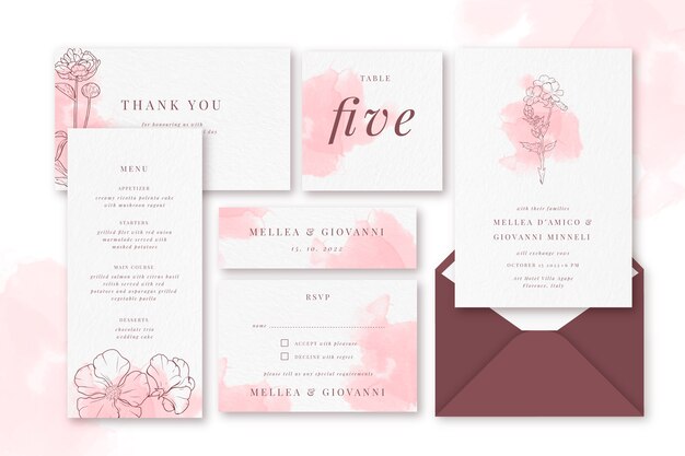 Elegant wedding stationery template