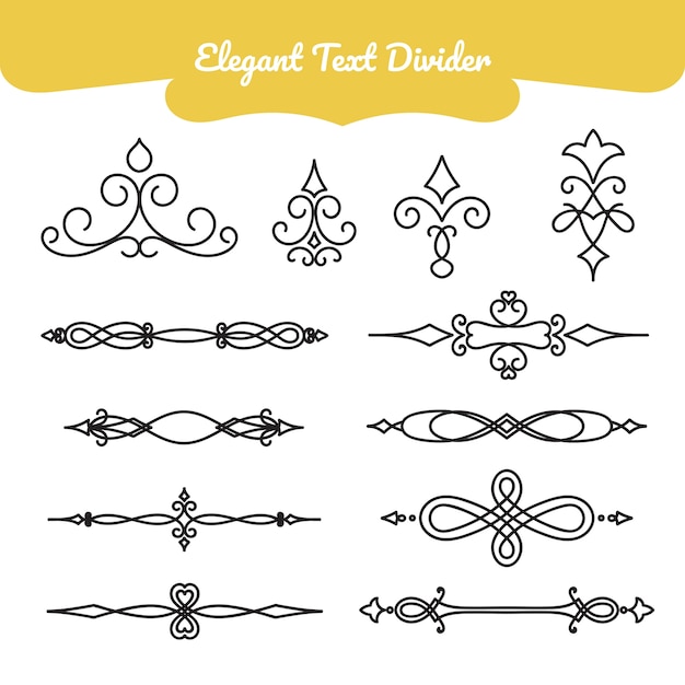 Free vector elegant wedding text dividers