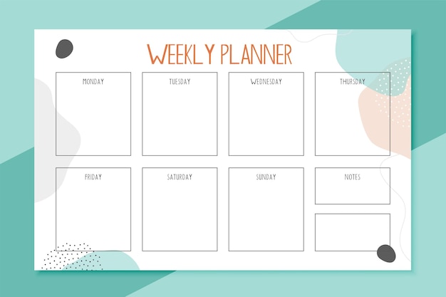 Elegant weekly organizer timetable planner template for business or school vector