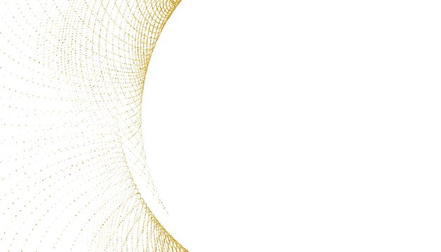 金色のキラキラ曲線の形でエレガントな白い背景