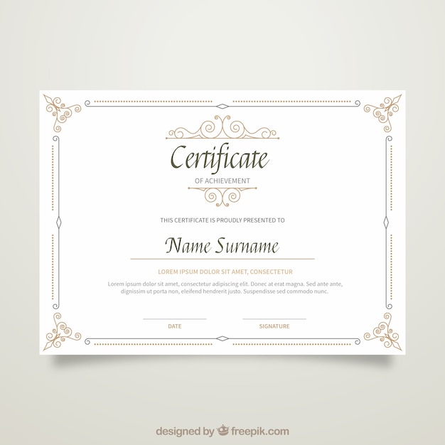 Vettore gratuito elegante certificato bianco