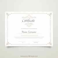 Бесплатное векторное изображение Элегантный белый сертификат