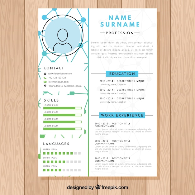 Elegant white cv template