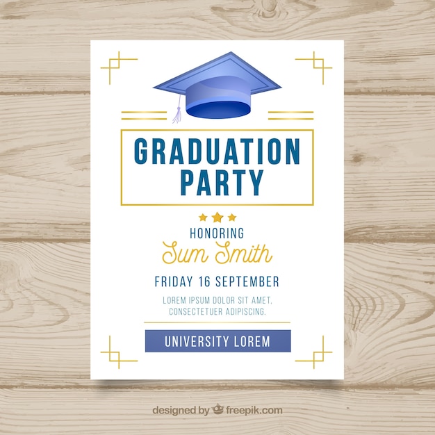 Elegant white graduation party invitation