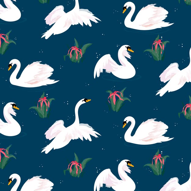 Elegant white swan pattern