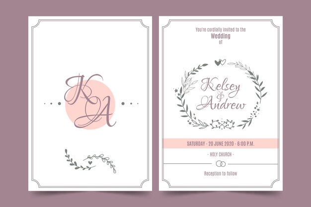 Elegant white wedding invitation