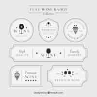 Free vector elegant white wine labels