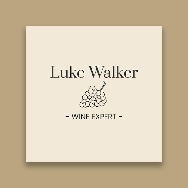 Elegant wine expert bartender logo