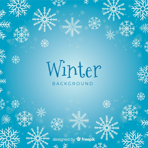 Free vector elegant winter background with snow flakes