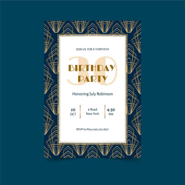 elegant with frame birthday invitation template