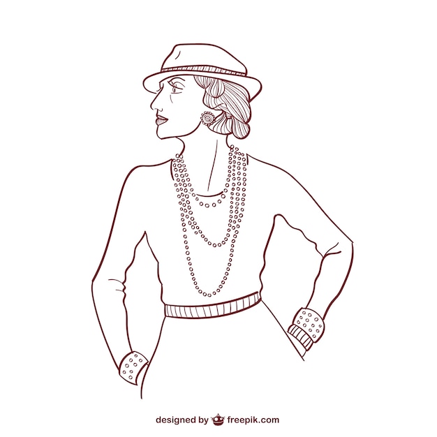 Free vector elegant woman outline