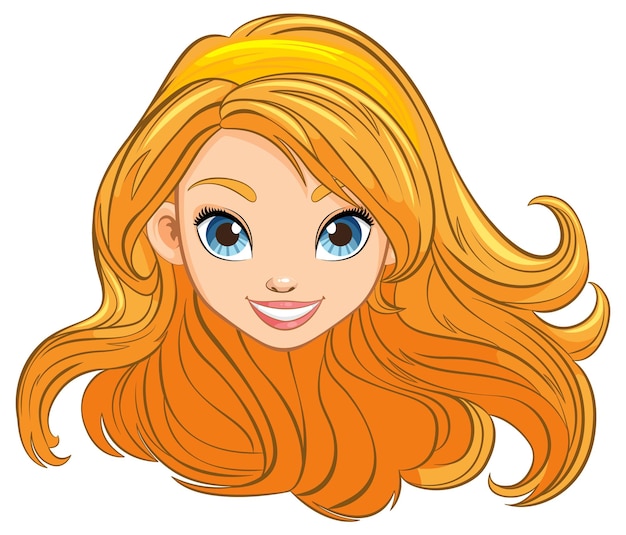 Бесплатное векторное изображение Элегантная женщина с длинными волосами и повязкой на голове