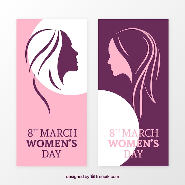 Free vector elegant women's day banners