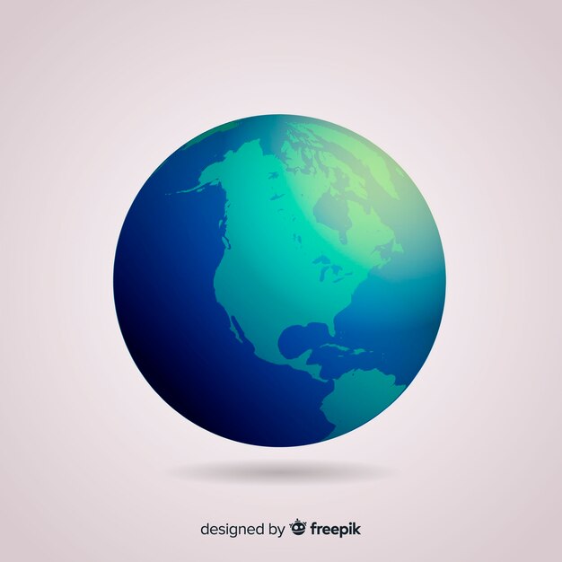 elegant world globe with gradient style