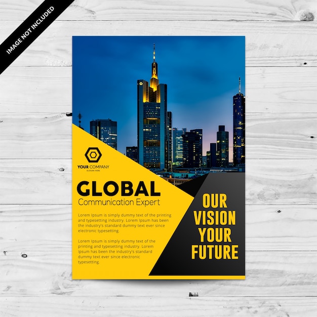 Free vector elegant yellow business brochure