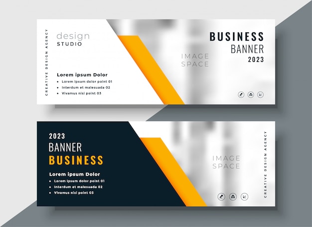 Elegant yellow professional business banner template