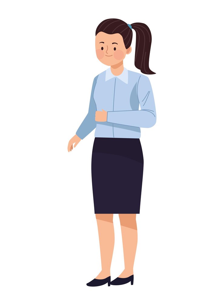 Free Vector elegant young businesswoman standing character
