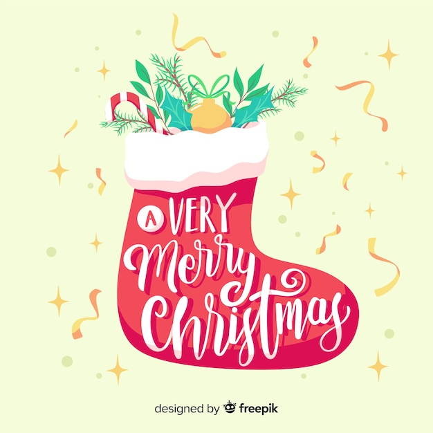 Free vector elegante christmas lettering