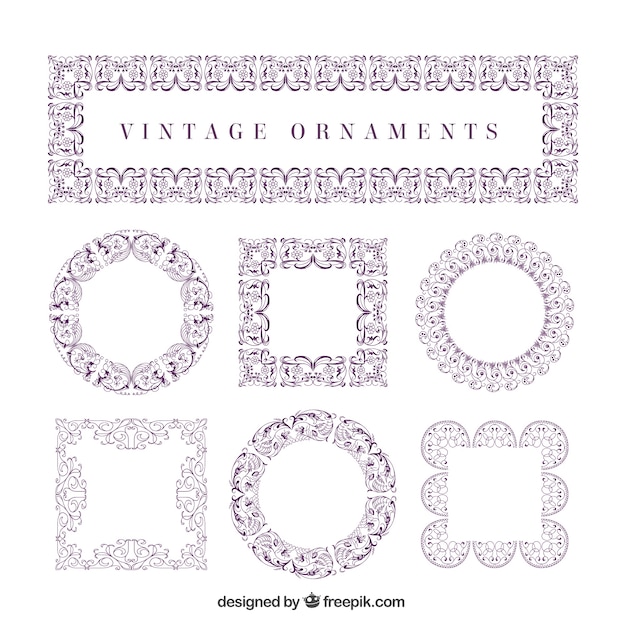 Бесплатное векторное изображение elegantes pinceles ornamentales púrpuras