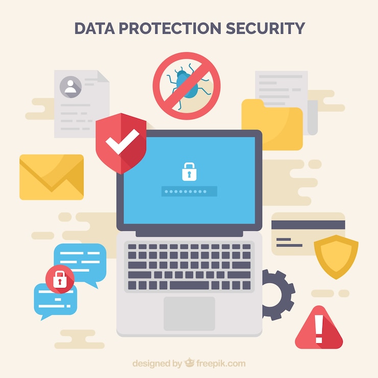 Free Vector element background to protect data in flat design