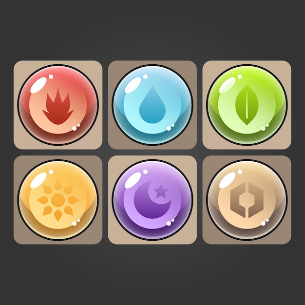 Free vector element circle puzzle blocks set