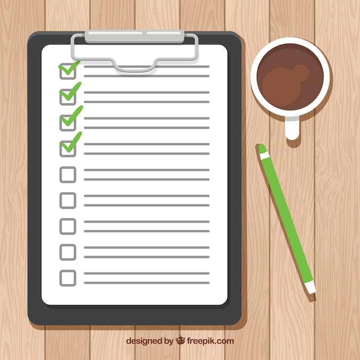 Free Vector element list background with coffee and pencil