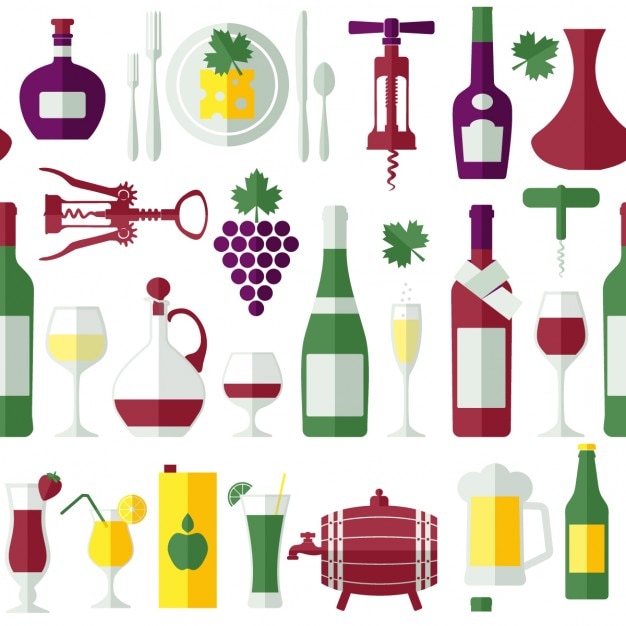 Free vector elements about wine on a white background