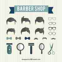 Free vector elements of barber shop