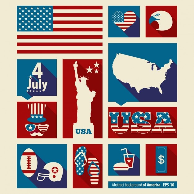 Elements collage of american independence day