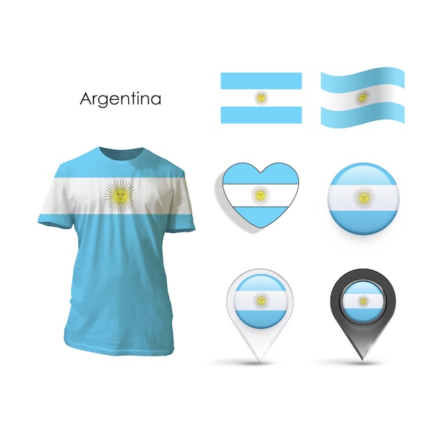 Бесплатное векторное изображение Элементы коллекции argentina design